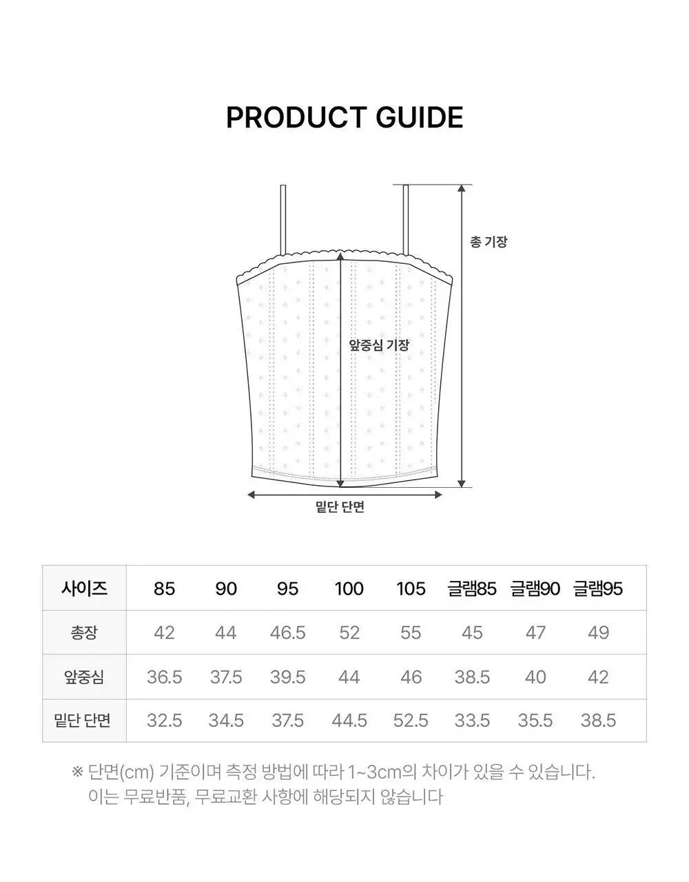 [컴포트랩] 에르고핏 포인텔 튜브탑 3colors / 8Size 상세페이지 41
